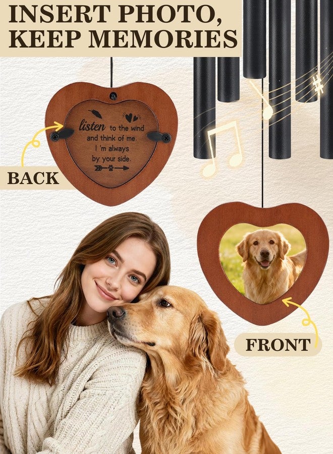 Alphatool Dog Memorial Wind Chimes Gifts with Photo Frame - 32in Sympathy Gift for Loss of Dog, Pet Memorial Gifts for Dogs Passing Away Bereavement - Image 2